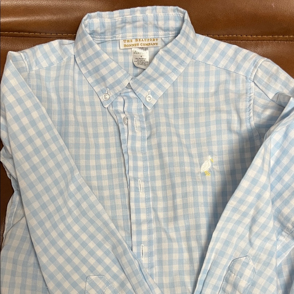 TBBC Blue Gingham Dress Shirt 6